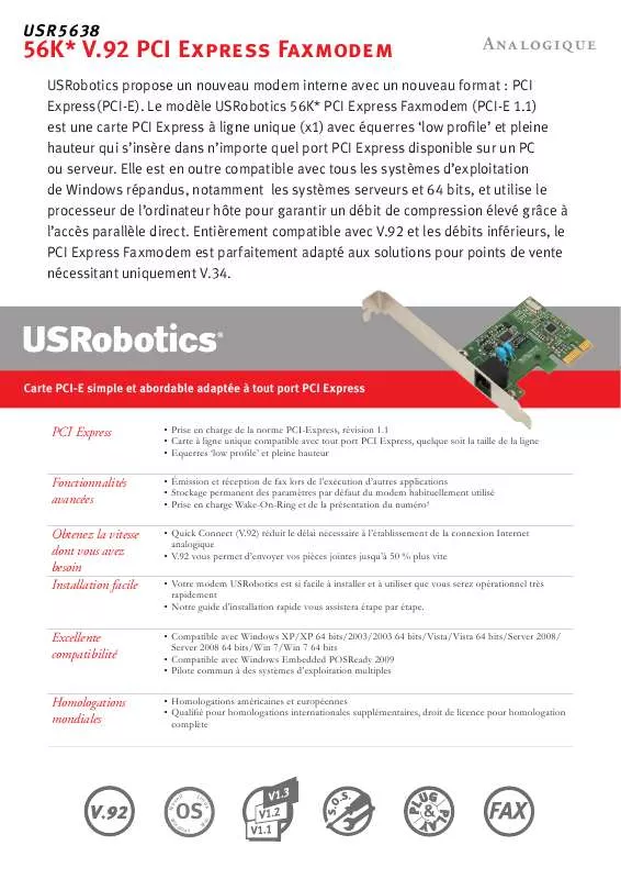 Mode d'emploi US ROBOTICS USR5638
