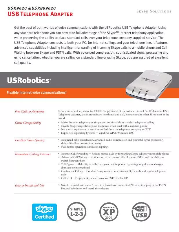 Mode d'emploi US ROBOTICS USR809620
