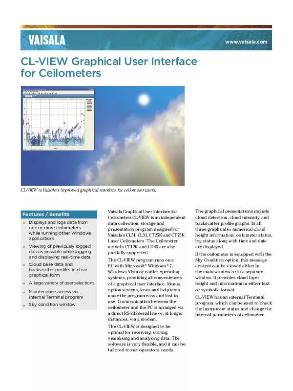 Mode d'emploi VAISALA CL-VIEW