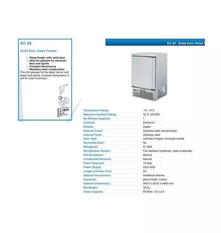 Mode d'emploi VALERA EC 85