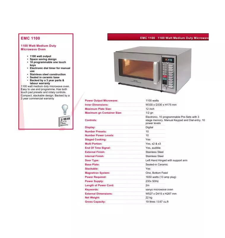 Mode d'emploi VALERA EMC 1100