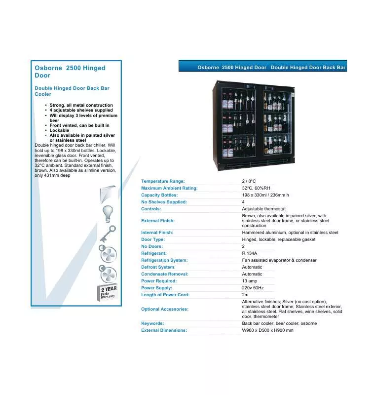 Mode d'emploi VALERA OSBORNE 2500 HINGED DOOR