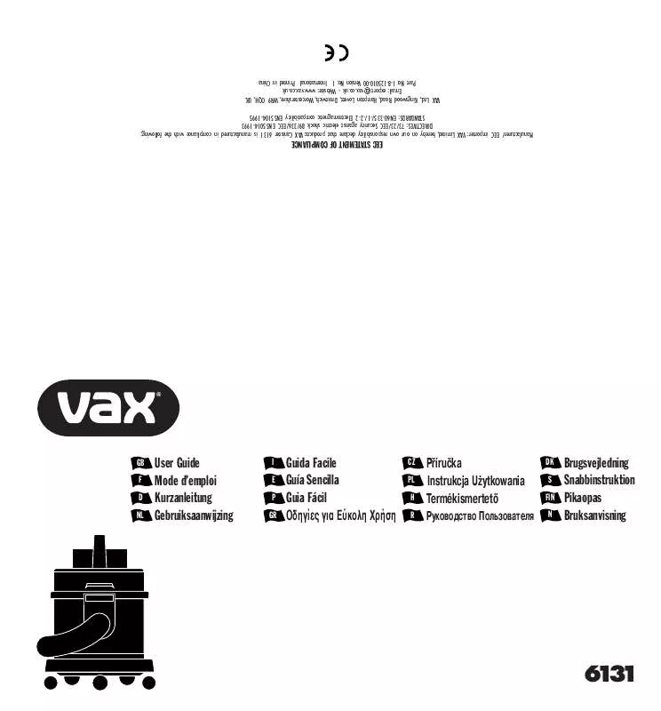 Mode d'emploi VAX 6131