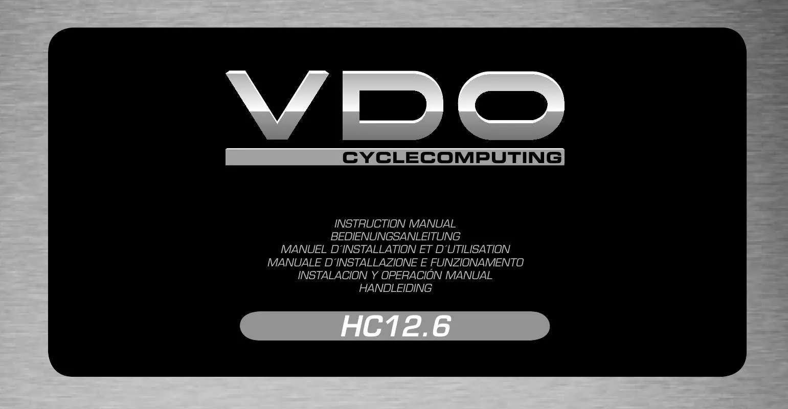 Mode d'emploi VDO CYCLECOMPUTING HC12.6