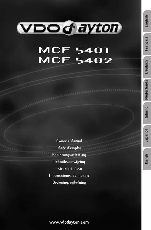 Mode d'emploi VDO DAYTON MC 5400