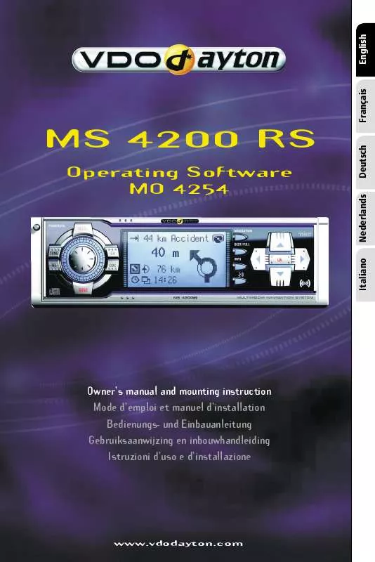 Mode d'emploi VDO DAYTON MS 4200 RS