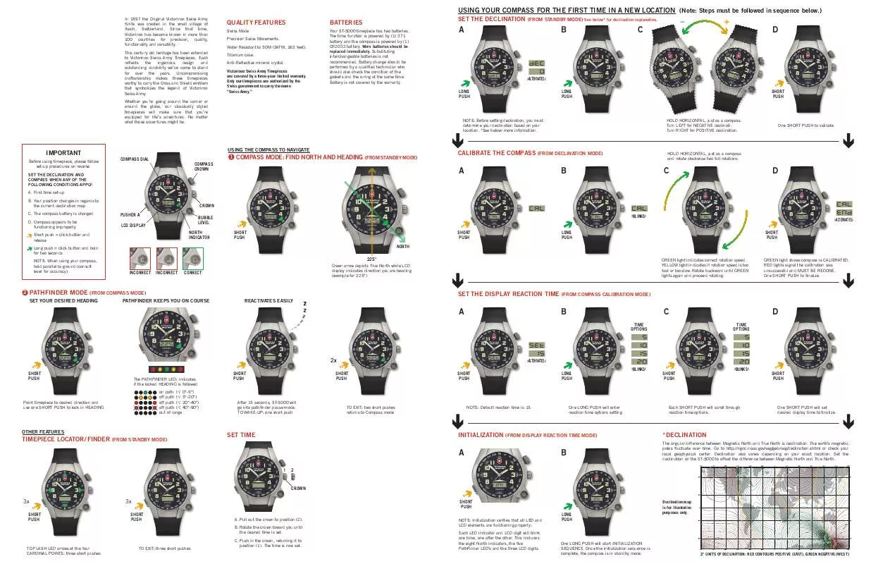 Mode d'emploi VICTORINOX SWISS ARMY ST-5000 DIGITAL COMPASS