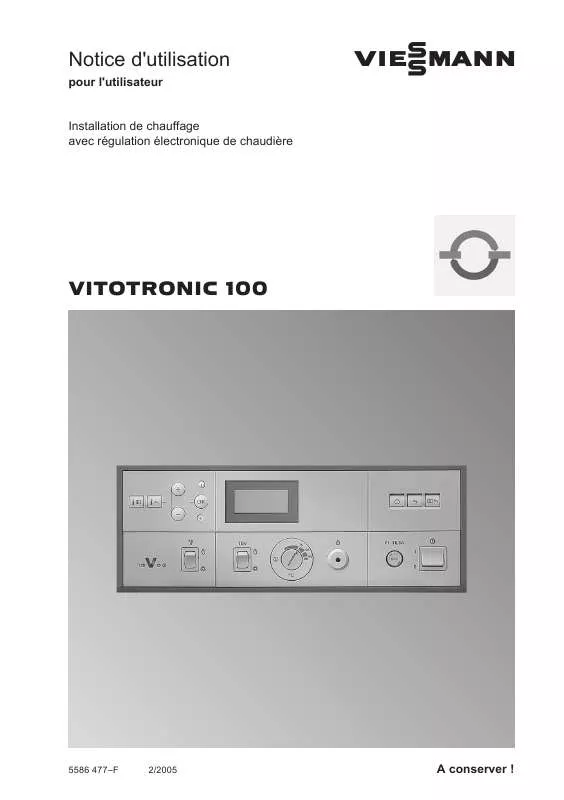 Mode d'emploi VIESSMANN VITOTRONIC 100