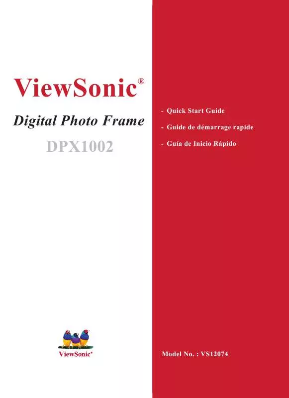 Mode d'emploi VIEWSONIC DPX1002WD