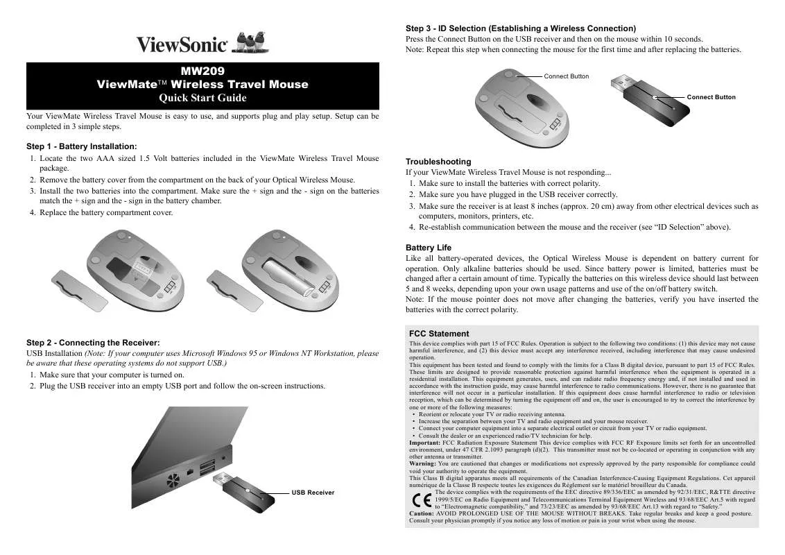 Mode d'emploi VIEWSONIC MW209