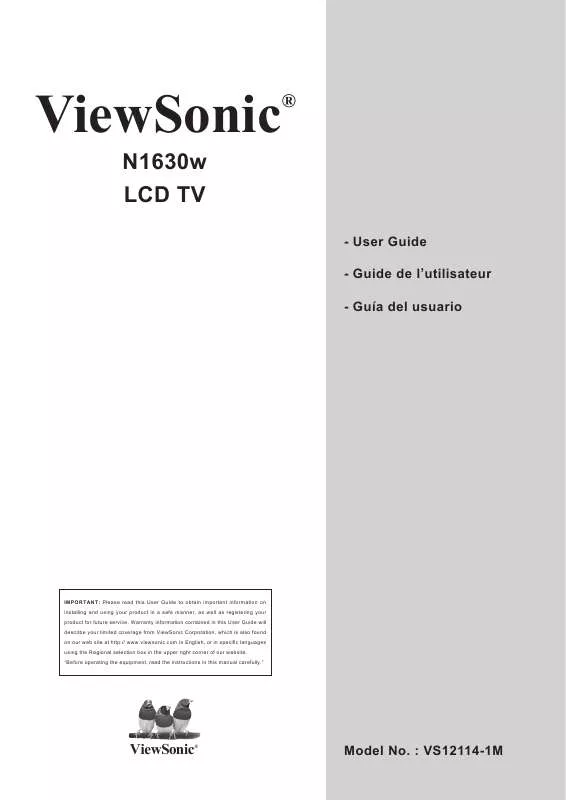 Mode d'emploi VIEWSONIC N1630W