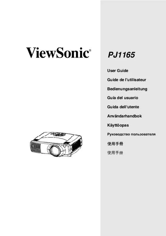 Mode d'emploi VIEWSONIC PJ1165