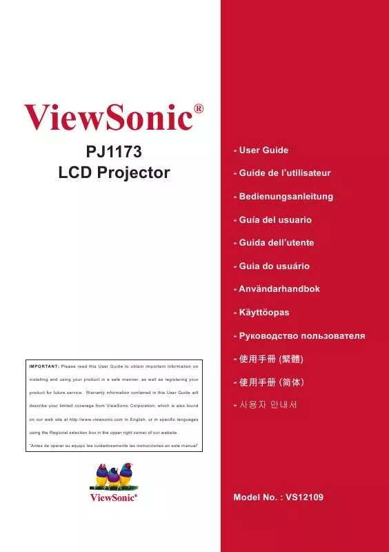 Mode d'emploi VIEWSONIC PJ1173