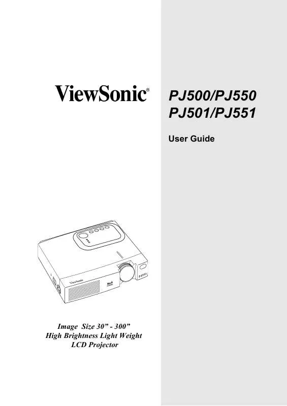 Mode d'emploi VIEWSONIC PJ501