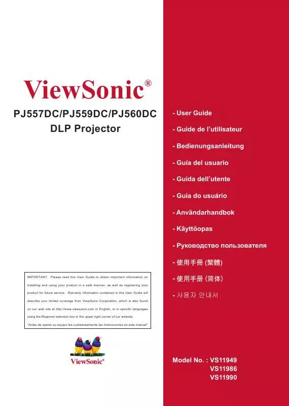 Mode d'emploi VIEWSONIC PJ557DC