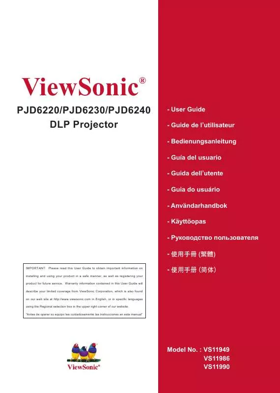 Mode d'emploi VIEWSONIC PJD6230