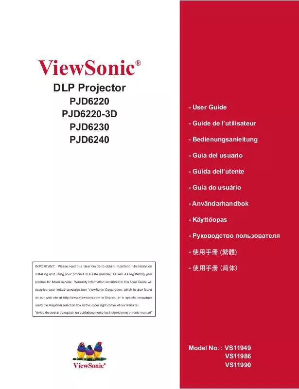 Mode d'emploi VIEWSONIC PJD6240