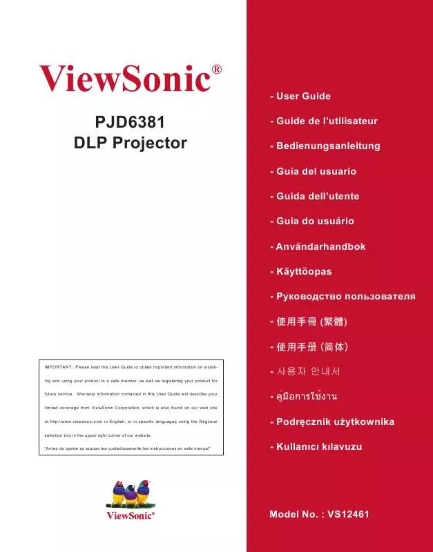 Mode d'emploi VIEWSONIC PJD6381