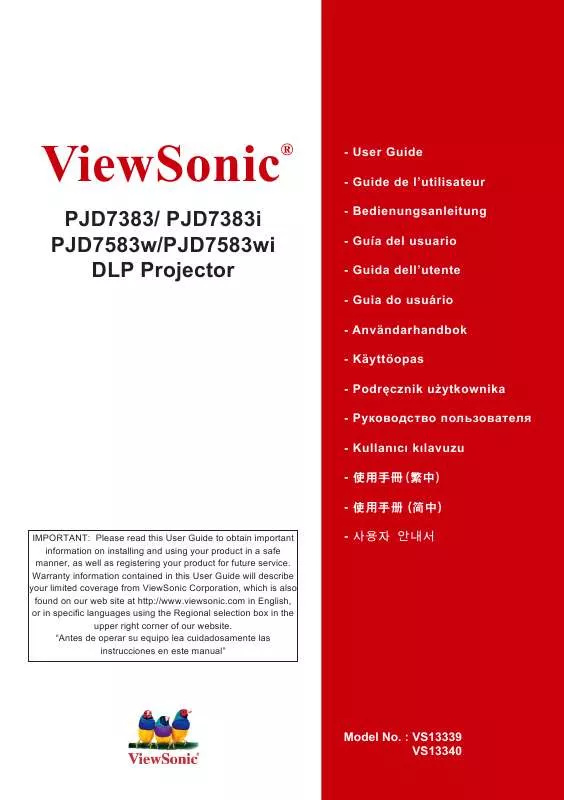 Mode d'emploi VIEWSONIC PJD7383