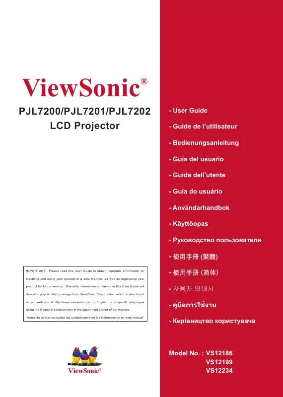 Mode d'emploi VIEWSONIC PJL7201