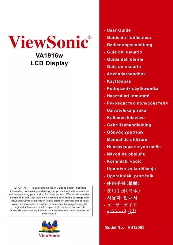 Mode d'emploi VIEWSONIC VA1916W