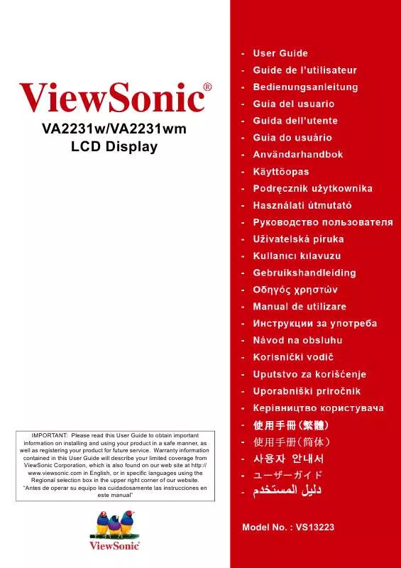 Mode d'emploi VIEWSONIC VA2231WM