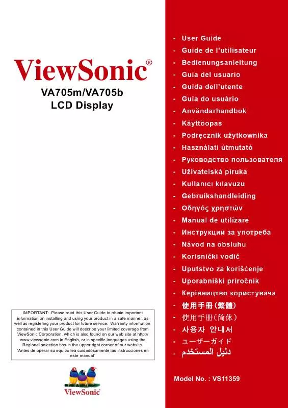 Mode d'emploi VIEWSONIC VA705M