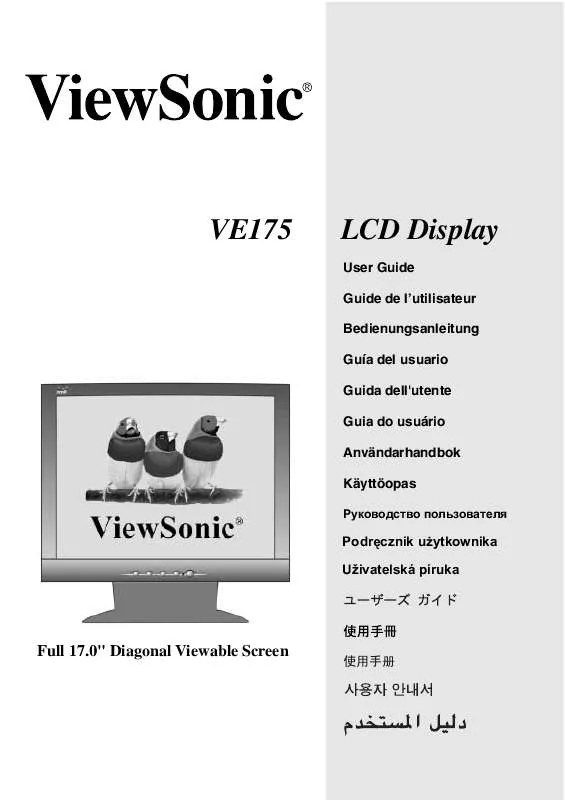 Mode d'emploi VIEWSONIC VE175