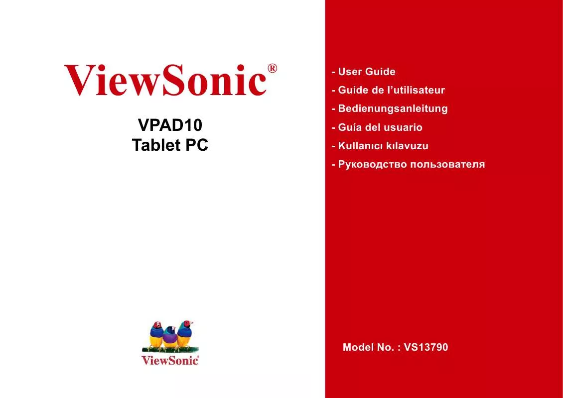 Mode d'emploi VIEWSONIC VIEWPAD 10 TABLET