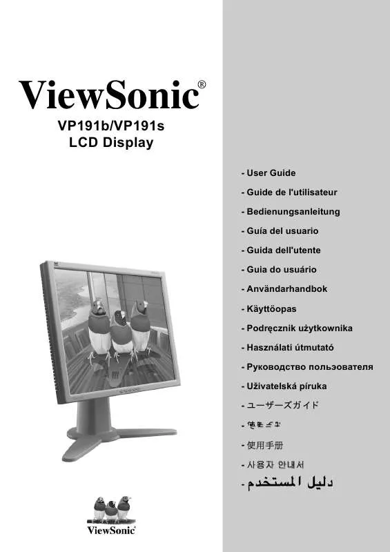 Mode d'emploi VIEWSONIC VP191B