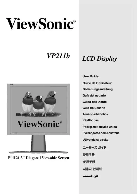 Mode d'emploi VIEWSONIC VP211B