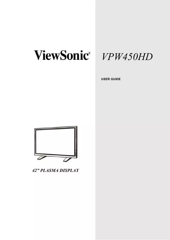 Mode d'emploi VIEWSONIC VPW450HD