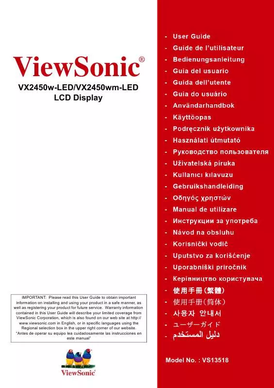 Mode d'emploi VIEWSONIC VX2450WM-LED