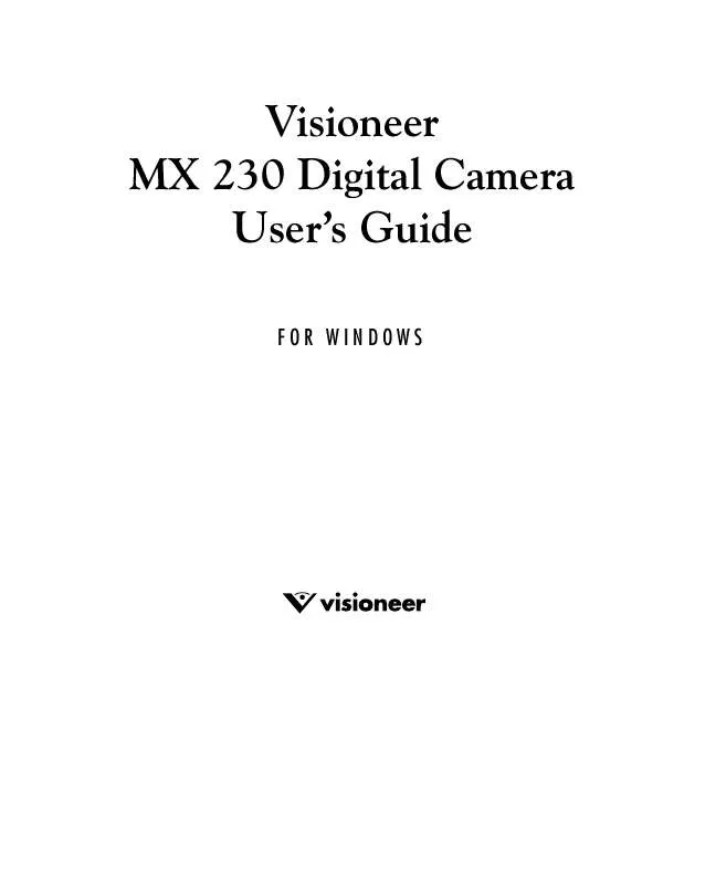 Mode d'emploi VISIONEER MX230