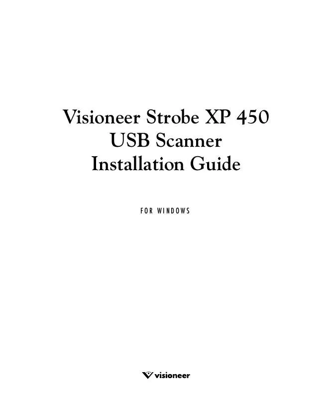 Mode d'emploi VISIONEER XP450