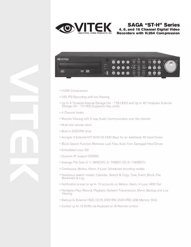 Mode d'emploi VITEK VT-ST1640H