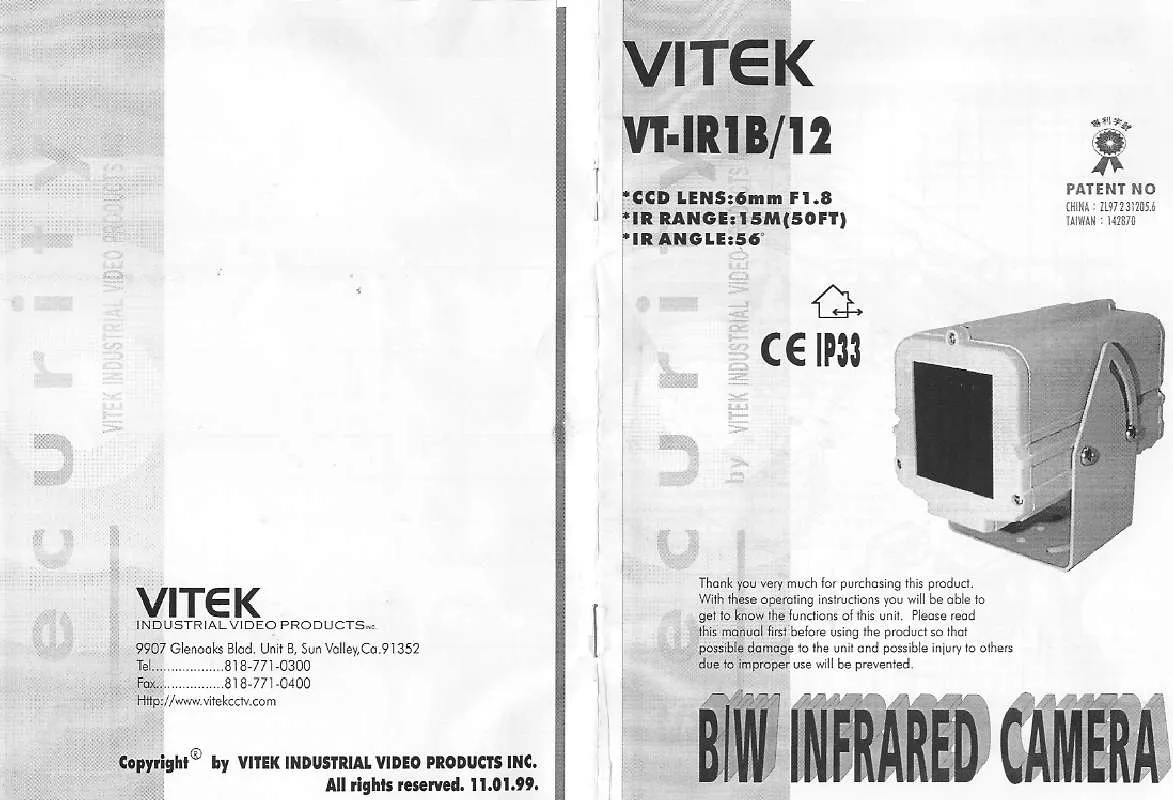 Mode d'emploi VITEK VTC-IR1B-12