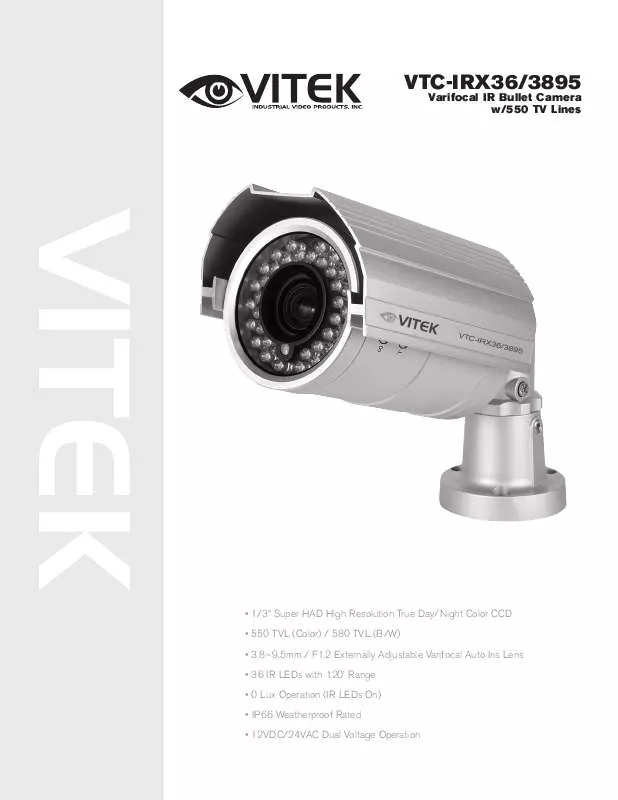 Mode d'emploi VITEK VTC-IRX36-3895