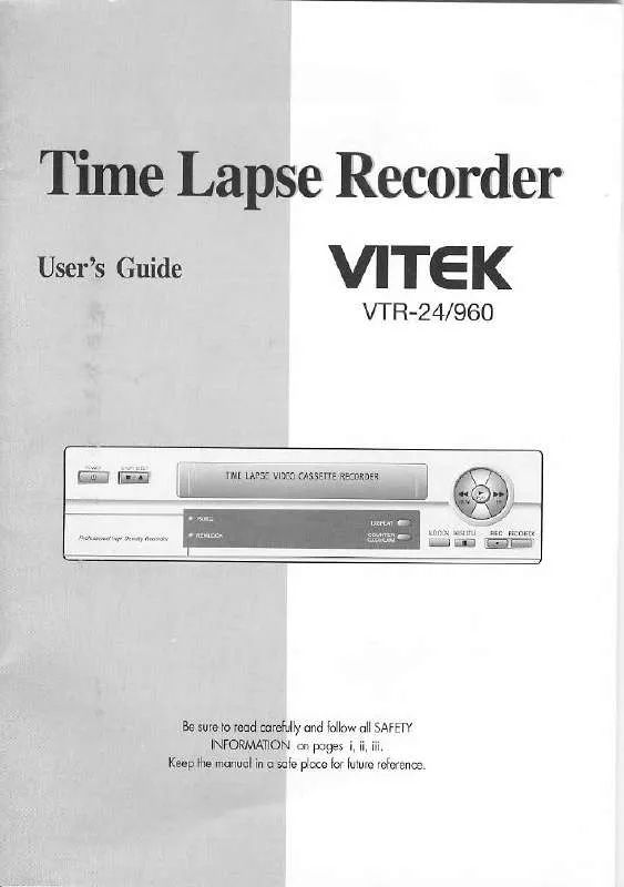 Mode d'emploi VITEK VTR-24-960