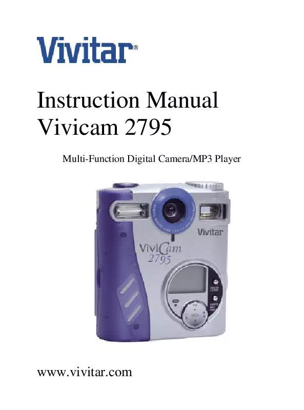 Mode d'emploi VIVITAR VIVICAM 2795