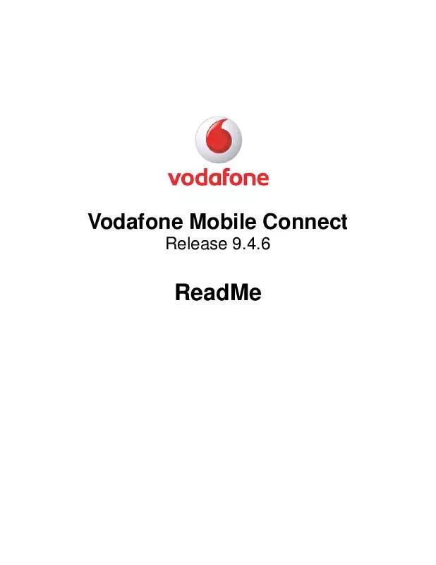 Mode d'emploi VODAFONE README