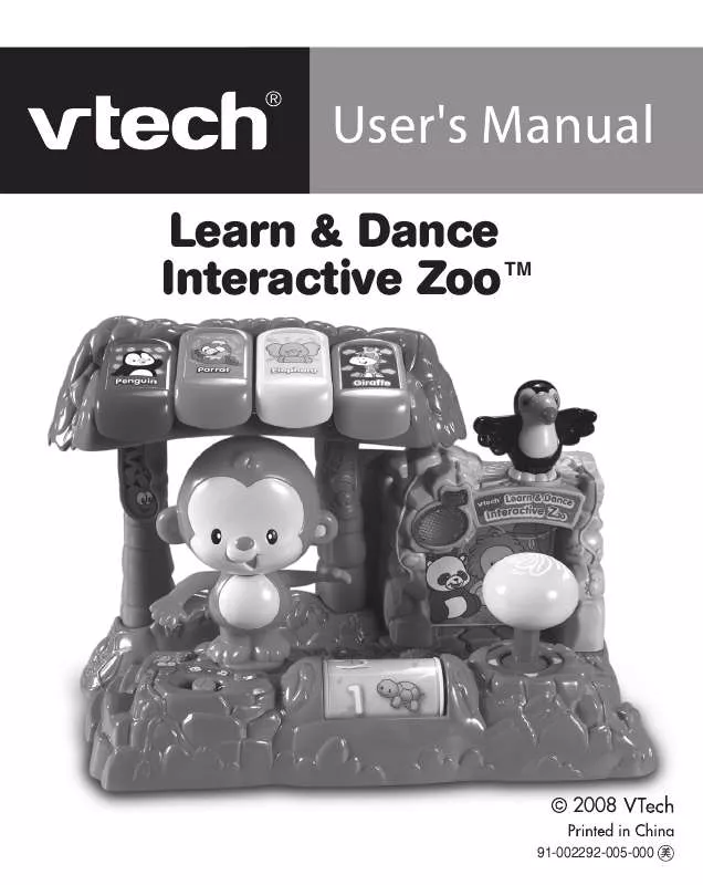 Mode d'emploi VTECH LEARN & DANCE INTERACTIVE ZOO