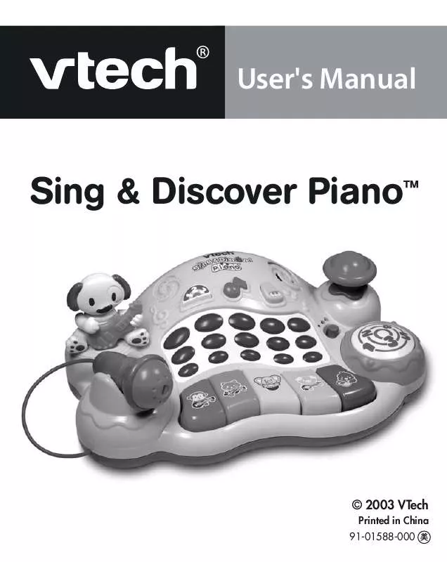 Mode d'emploi VTECH SING & DISCOVER PIANO