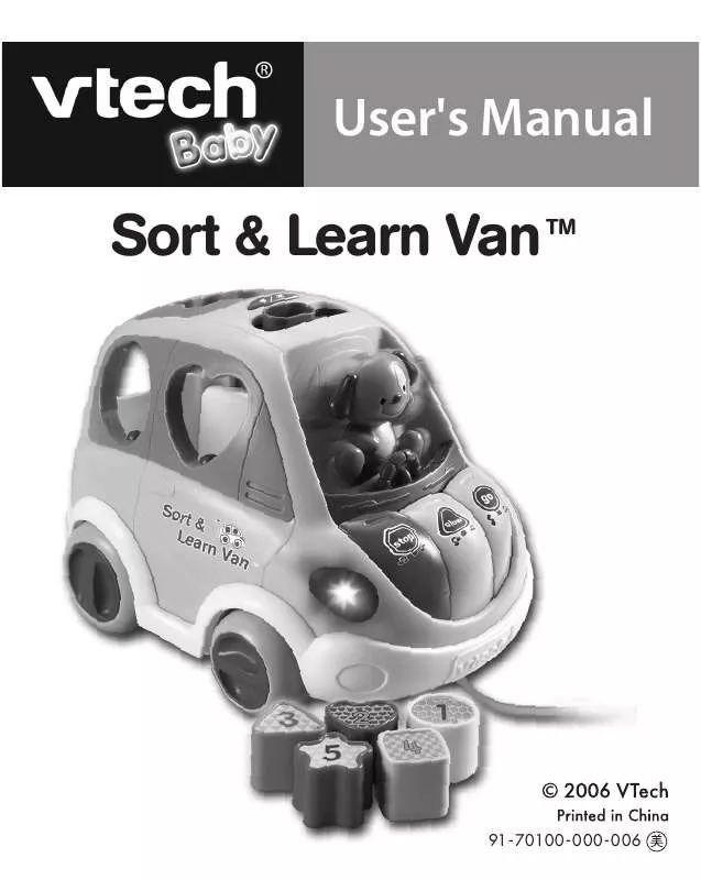 Mode d'emploi VTECH SORT & LEARN VAN