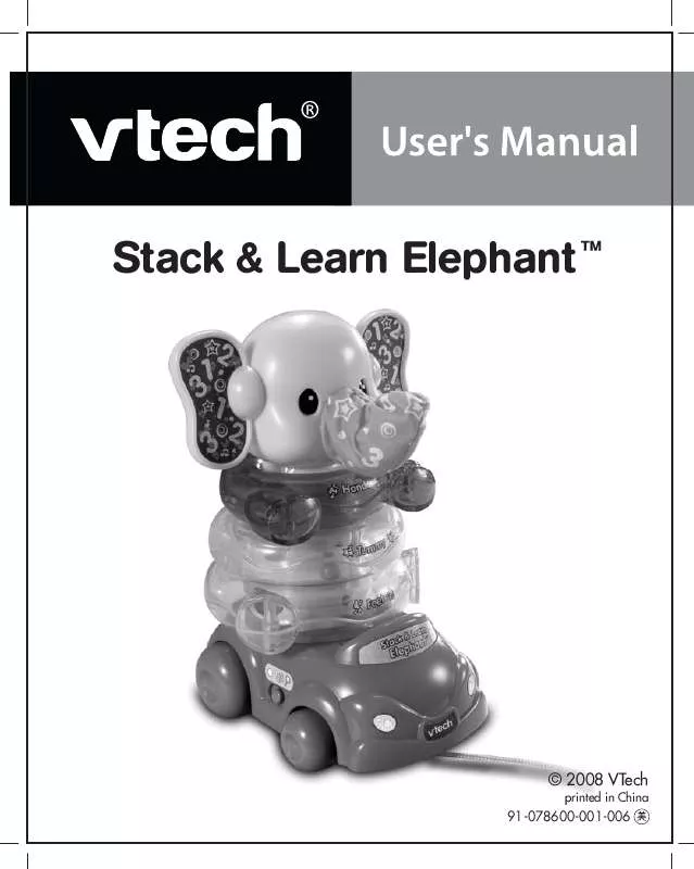 Mode d'emploi VTECH STACK & LEARN ELEPHANT