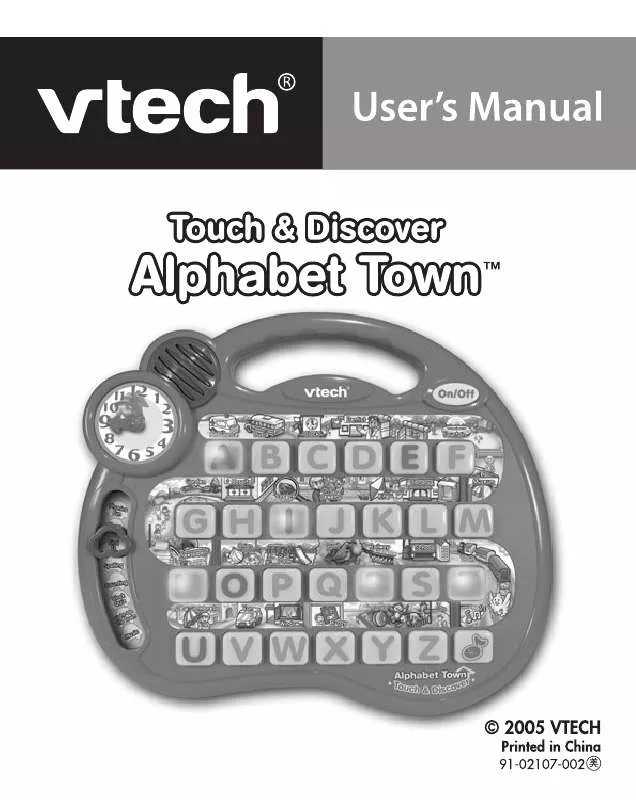 Mode d'emploi VTECH TOUCH & DISCOVER ALPHABET TOWN