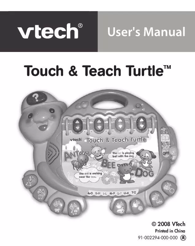 Mode d'emploi VTECH TOUCH & TEACH TURTLE