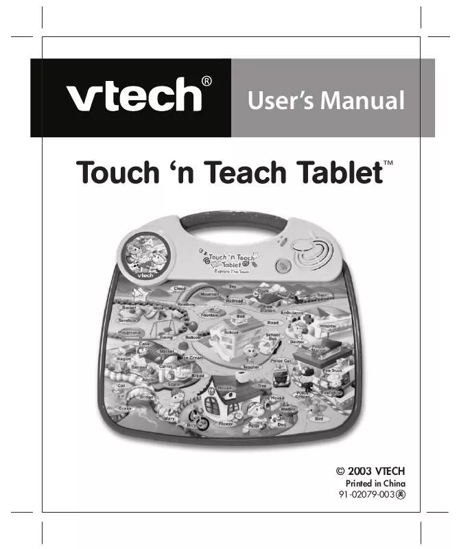 Mode d'emploi VTECH TOUCH N TEACH TABLET