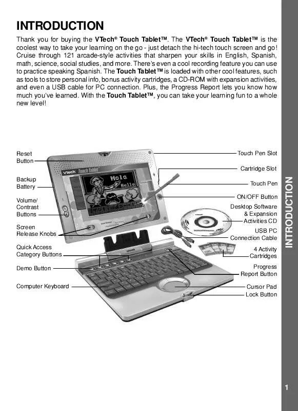 Mode d'emploi VTECH TOUCH TABLET