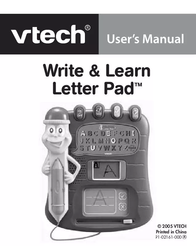 Mode d'emploi VTECH WRITE & LEARN LETTER PAD
